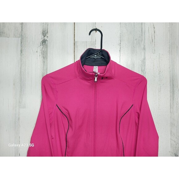 Women's Small Fitted Under Armour Pink All Season Gear Full Zip Athletic Jacket - Picture 3 of 7